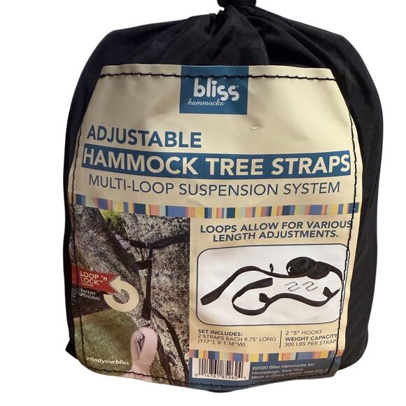 Bliss Hammocks Adjustable Hammock Tree Straps Multi-Loop Suspension System New - Picture 1 of 6
